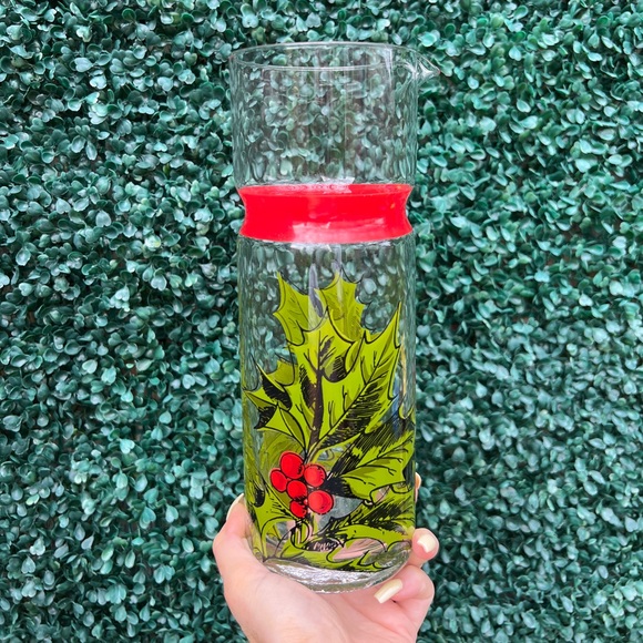 Vintage Christmas glass decanter, juice jug/ water jug - Picture 1 of 9